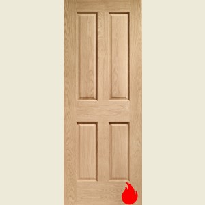 33 x 78 Classic Victorian 4-Panel Oak Fire Door