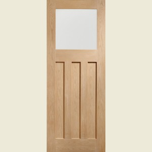 30 x 78 DX Shaker Oak Frosted Glass Door 762 x 1981