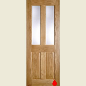 33 x 78 Bury Pre Finished Oak Clear Glass Fire Door 838 x 1981 x 44 mm