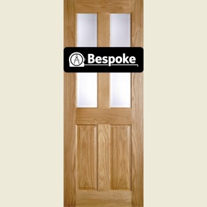 Bespoke Bury Pre Finished Oak Clear Bevelled Glass Door