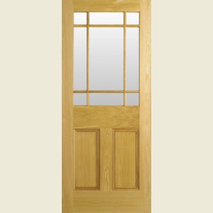 33 x 78 Downham Oak Clear Glazed Door 838 x 1981