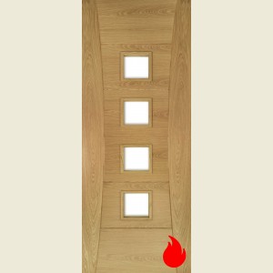 33 x 78 Pamplona Oak Glazed Fire Door 838 x 1981 x 44