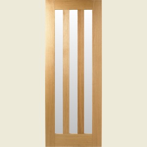 726 x 2040 x 40mm Prefinished Utah Clear Glazed Oak Door