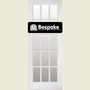 Bespoke SA 15-Light White Primed Clear Glazed Door