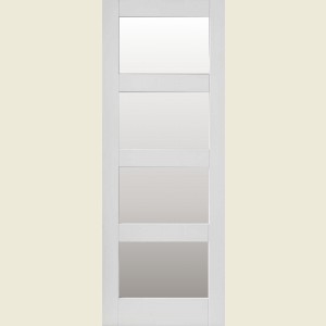 30 x 78 Contemporary Shaker White Primed 4-Light Clear Glazed Door 762 x 1981 x 35mm