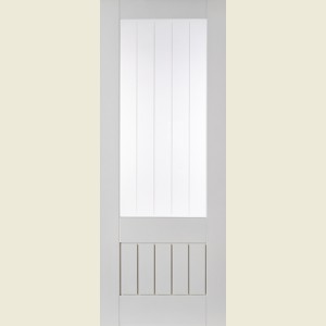 826 x 2040 x 40mm Dordogne White Primed Clear Glazed Door