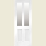 27 x 78 Pattern 44 Shaker White Primed Clear Glazed Door 686 x 1981 x 35mm