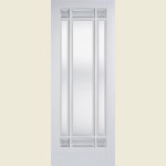 27 x 78 Manhattan White Primed Clear Bevelled Glass Door 686 x 1981 x 35mm