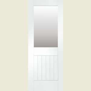 626 x 2040 x 40mm Suffolk Clear Glazed White Primed Door