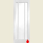 27 x 78 Worcester White Primed Clear Glazed FD30 Fire Door 686 x 1981 x 44mm