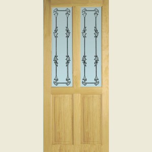 24 x 78 Clear Pine Richmond Bluebell Glazed Door