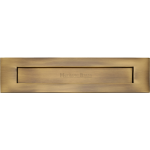 330mm x 80mm Letter Box Cover Plate Antique Brass