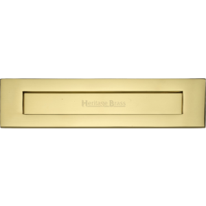 330mm x 80mm Letter Box Cover Plate Polished Brass