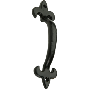 7 Inch Black Antique Fleur De Lys Pull Handle