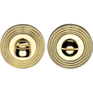 50mm Reeded Bathroom Thumbturn Emergency Release Polished Brass